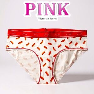 PINK VS Womens Panties with Hot Dog Print Cotton Modal Size Large NWT